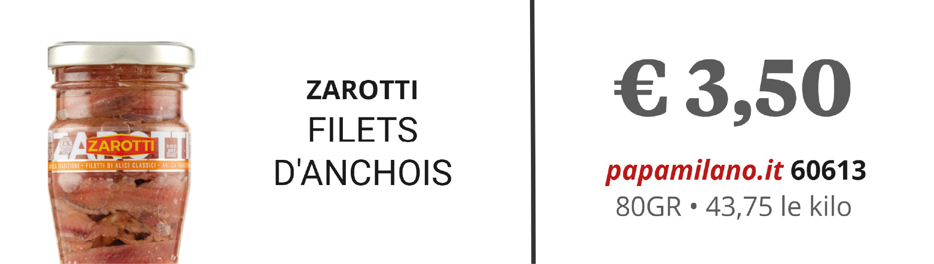 ZAROTTI FILETS D'ANCHOIS